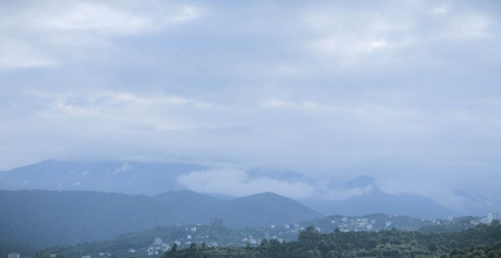 Cloudy mountains and a cloudy sky.-Pharping Nepal