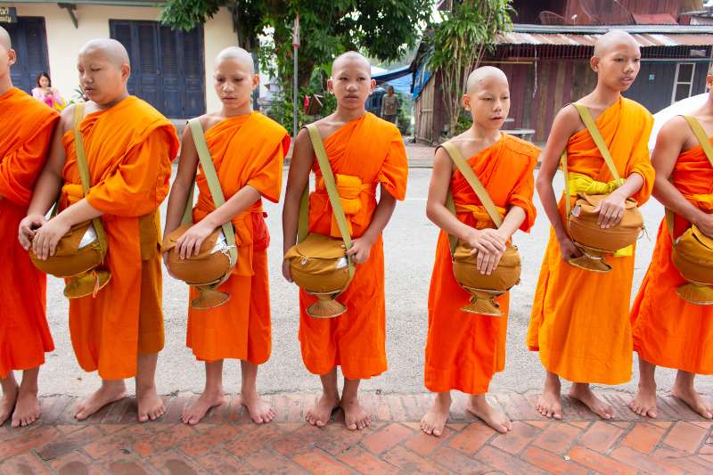 Photograph of Boys Wearing Orange Robes