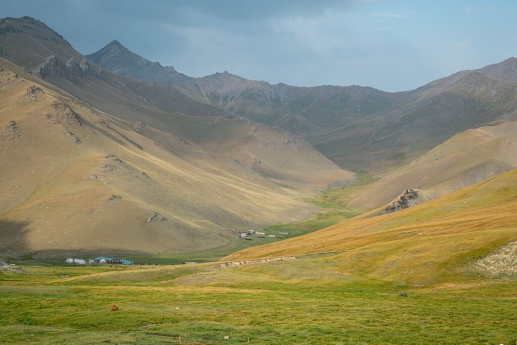 A small village nestled in a vast mountain valley.-Kyrgyzstan food and drinks
