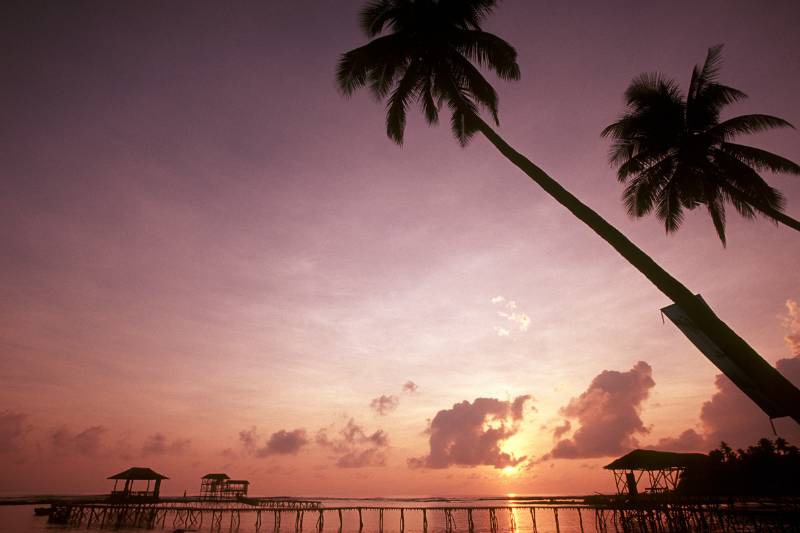 Philippines, Surigao Del Norte, Siargao island, sunrise.