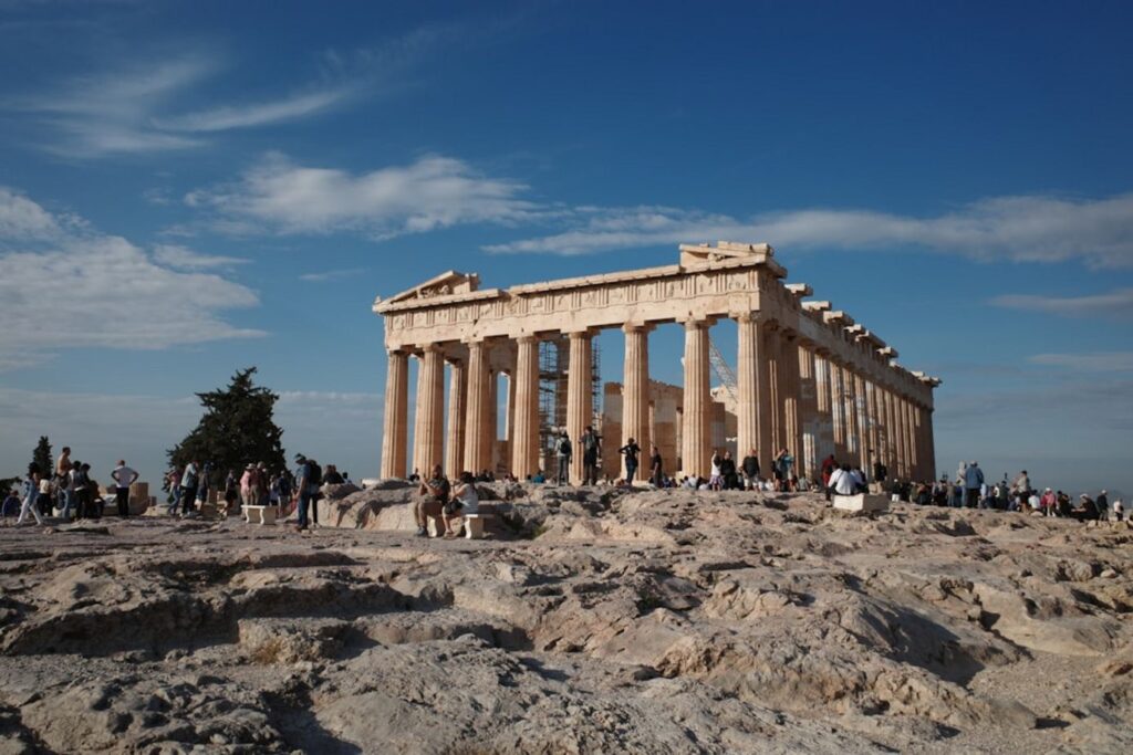 The parthenon temple stands on a rocky hill.-surabaya Indonesia