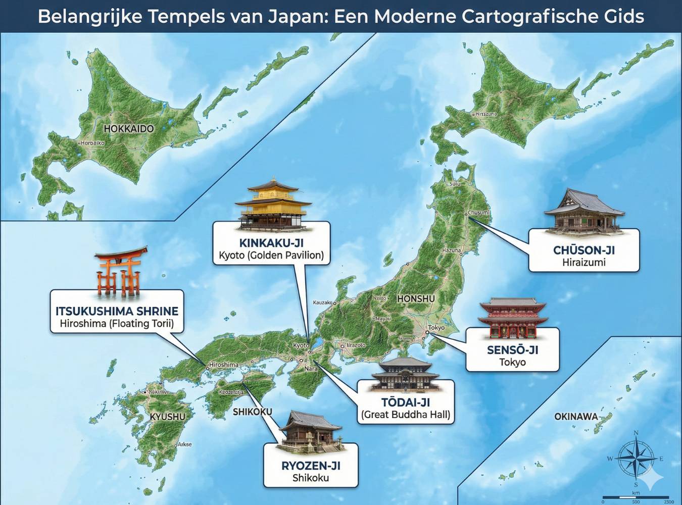 Japan tempels Infographic